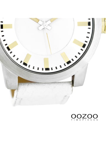 Oozoo Analog-Armbanduhr Oozoo Timepieces weiß extra groß (ca. 48mm)