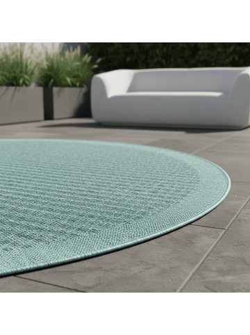KADIMA DESIGN Teppich Outdoor Waschbar Einfarbig ORIANA Strapazierfähig OEKO-TEX in Blau