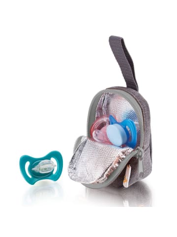 DIAGO Schnullertasche Deluxe - Grau in grau