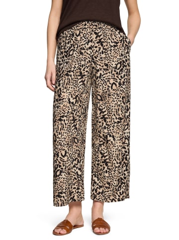 Zero  Stoffhose mit Leoprint in Beige/Brown