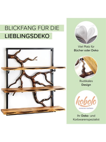 kobolo Wandregal TWIGSHELF3 in Braun