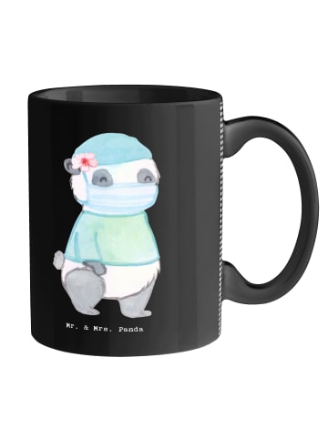Mr. & Mrs. Panda Motivtasse Operationsassistentin Herz ohne Spruch in Schwarz