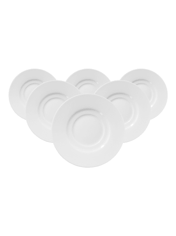 6er Set Kaffeeuntertassen Bianco Conico in Weiß ø 15 cm