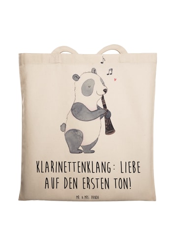 Mr. & Mrs. Panda Schultasche Klarinette Liebe  mit Spruch in Creme