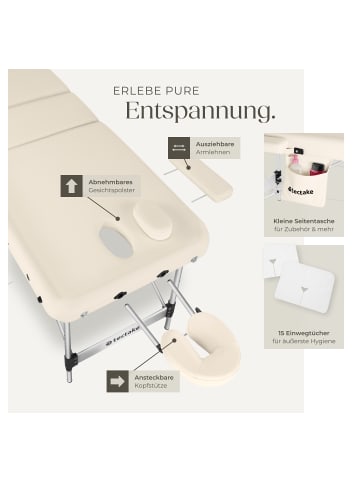 tectake 3 Zonen Kosmetikliege mit 5cm Polsterung und Aluminiumgestell