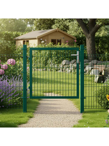 SONGMICS Gartentor Patya in Grün - (B)106 x (H)145 x (T)6 cm