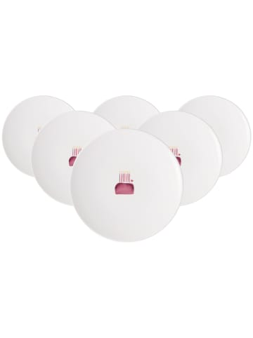 Villeroy & Boch 6er Set Frühstücksteller Happy Birthday With Love ø 21,2 cm in weiß-rot