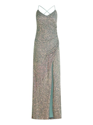 Vera Mont Abendkleid figurbetont in Blau gemustert
