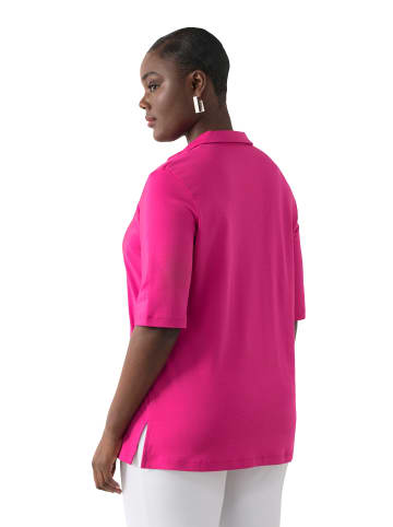 Ulla Popken Poloshirt in fuchsia pink