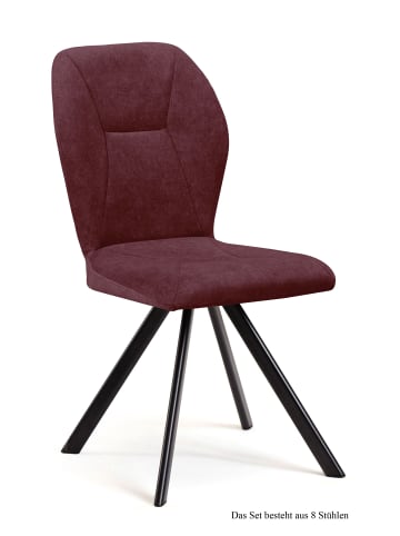 58 aufm Kessel ESSZIMMERSTUHL (8er-Set) Delta 51x92x60 Schwarz/Marsala
