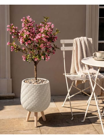 Beliani Outdoor Blumentopf PAVONE in Beige - (W) 27 x (H) 48 x (L) 27 cm