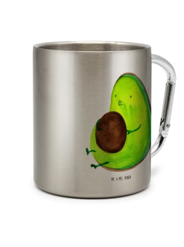Mr. & Mrs. Panda Karabiner Becher Avocado Pfeifen ohne Spruch in Silber