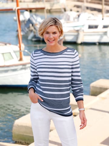 WITT WEIDEN Streifenpullover in marine-weiß-geringelt