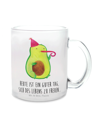 Mr. & Mrs. Panda Kaffeepott Avocado Party mit Spruch in Transparent