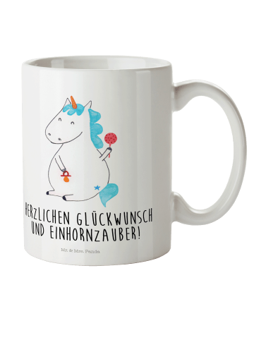 Mr. & Mrs. Panda Henkelbecher Einhorn Baby mit Spruch in Weiß