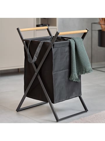 Zeller Faltbarer Wäschekorb in Schwarz, (B) 40 x (H) 67 x (L) 36,5 cm
