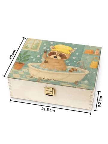 Mr. & Mrs. Panda Holz Teebox Waschbär Design ohne Spruch in Weiß