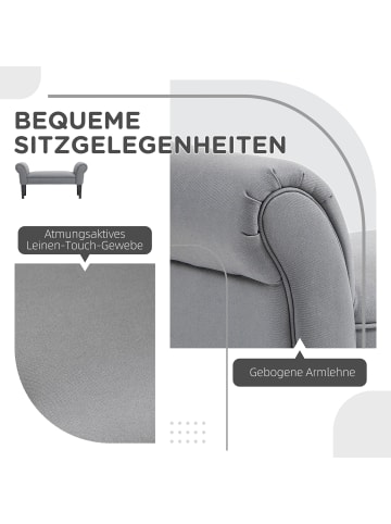 HOMCOM Sitzbank-L102 x B36x H51 cm-Dunkelgrau