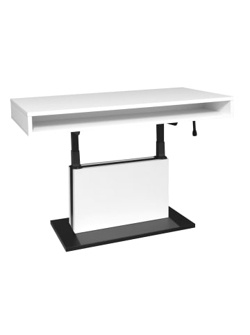 58 aufm Kessel COUCHTISCH Höhenverstellbar Else 2 110x59x60 Holzwerkstoff Ice White