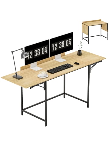 HOMCOM Schreibtisch-170L x 58B x 78H cm-Eiche