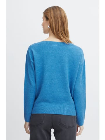 ICHI Strickpullover IHALPA LS2 - 20108043  Strickpullover mit U-Boot-Ausschnitt in Blau