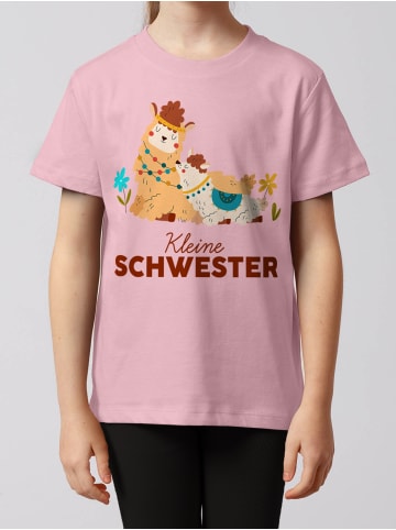 wat? Apparel T-Shirt Lama Kleine Schwester in Rosa