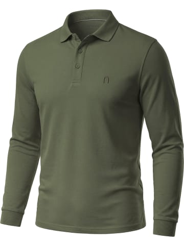 normani 3er Set Herren Langarm Poloshirt Lyroe in Oliv