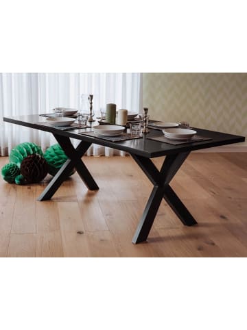 Beliani Esszimmertisch LISALA in Schwarz - (W) 100 x (H) 75 x (L) 180 cm