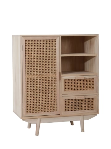 SalesFever Sideboard 70 cm im skandinavischen Design mit Rattan-Front und Stauraum in Natur