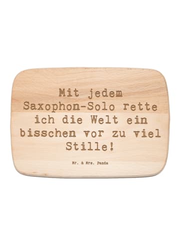 Mr. & Mrs. Panda Schneidebrett Spruch Saxophon Magie mit Spruch in Transparent