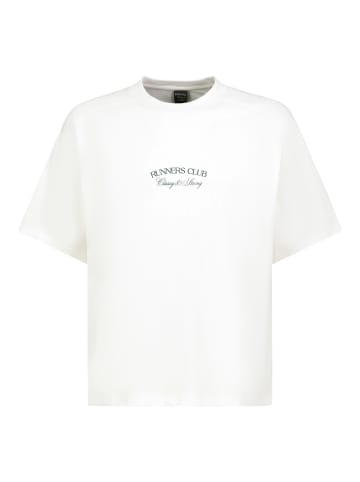 Sublevel Basic T-shirt Spruchdruck Rundhals Kurzarm in Weiß-3