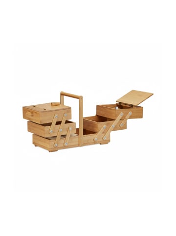 relaxdays Nähkästchen in Natur - (B)44x (H)30 x (T)22 cm