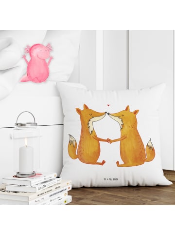 Mr. & Mrs. Panda Kissen 40x40 Füchse Liebe ohne Spruch in Weiß