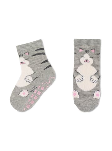 Sterntaler ABS Socken 2er-Pack Katze in hellgrau mel.