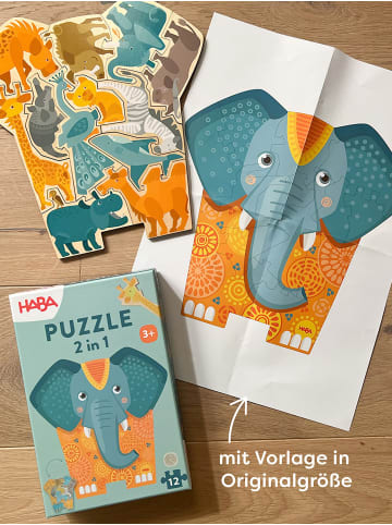 Haba Puzzle 2 in 1 Elefantastisch! in mehrfarbig