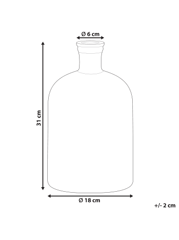 Beliani Dekovase PULAO in Grün - (W) 18 x (H) 31 x (L) 18 cm