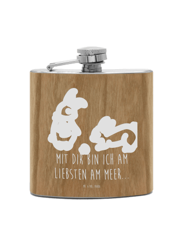 Mr. & Mrs. Panda spirituosenflasche Hasen Muschel mit Spruch in Braun