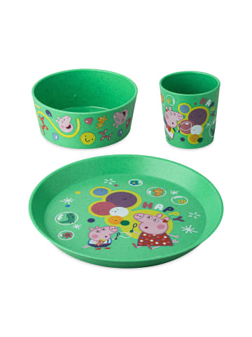koziol CONNECT PEPPA PIG POP - Kleiner Teller + Schale + Becher in organic spring green