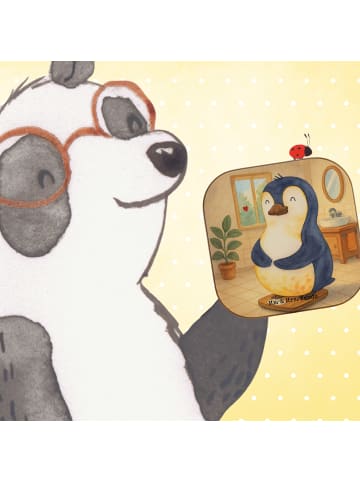 Mr. & Mrs. Panda Glas-Untersetzer Pinguin Diät Design ohne Spruch in Weiß