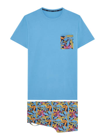 HOM Short Sleepwear Raimanu in turquoise print