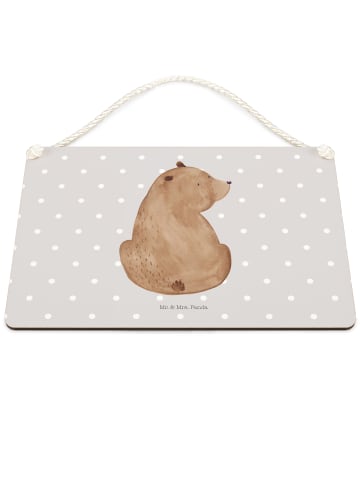 Mr. & Mrs. Panda Schild Bär Schulterblick ohne Spruch in Grau Pastell