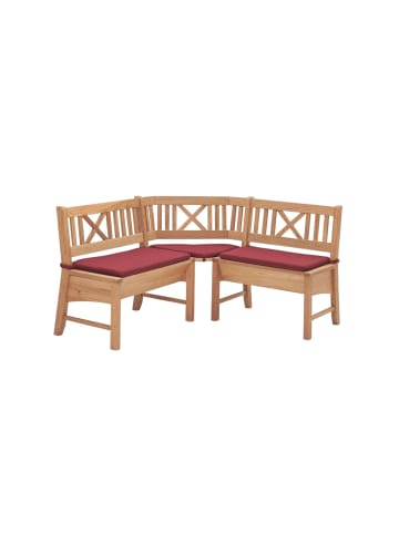 58 aufm Kessel ECKBANK Deborah 135 x 135 x 87 Massivholz Buche lackiert/Weinrot