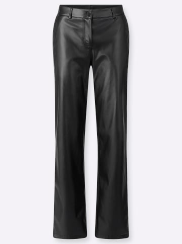 WITT WEIDEN Lederimitat-Hose in schwarz