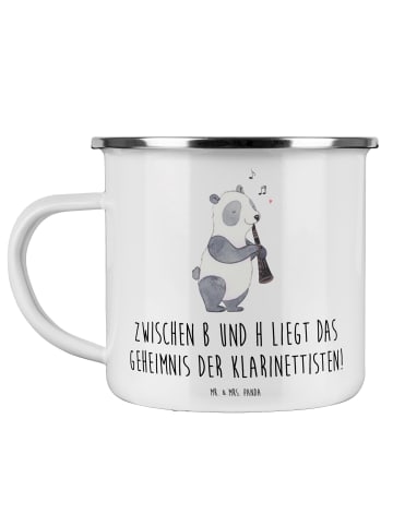 Mr. & Mrs. Panda becher emaille Klarinette Geheimnis mit Spruch in Weiß