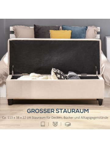 HOMCOM Sitzbank-125L x 49B x 41,5H cm-Beige