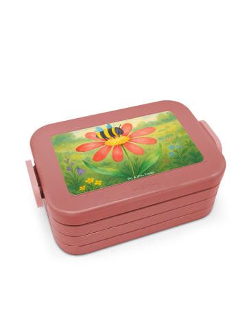Mr. & Mrs. Panda Lebensmittelbehälter Hummel Blume Design ohne S... in Rot Pastell