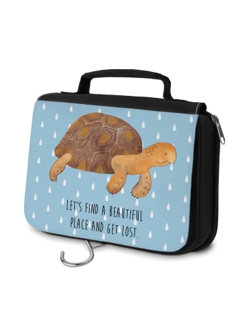 Mr. & Mrs. Panda Waschtasche Schildkröte MHerzieren mit Spruch in Blau Pastell