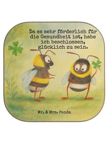 Mr. & Mrs. Panda Tassenuntersetzer Hummeln Kleeblatt Design mit ... in Weiß