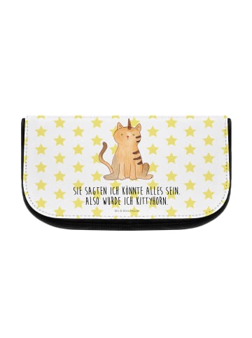 Mr. & Mrs. Panda Beauty Bag Einhorn Katze mit Spruch in Weiß