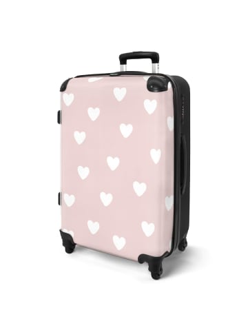 NoBoringSuitCases Suitcase, Handgepäck, Koffer, Trolley, Reisekoffer Rosa mit weißem